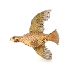 Pamono 20th Century British 18k Three-Colour Gold Grouse Brooch, 1964> Brooches