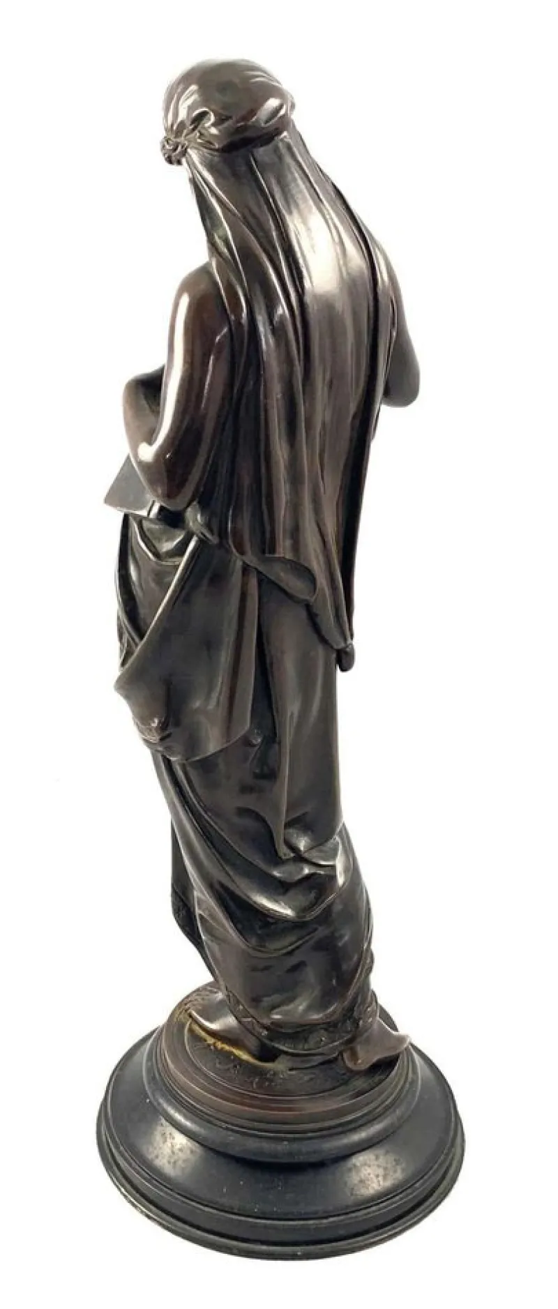Sale Pamono 19th Century Bronze of a Women Draped in Robes on a Round Zodiac Base
