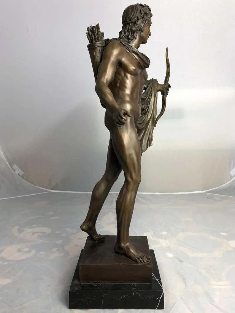 Pamono 20th Century Bronze Statue of Apollo, Greek God of Archery
