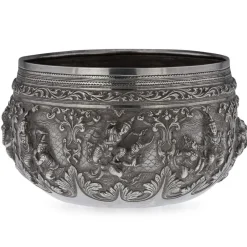 Outlet Pamono 19th Century Burmese Silver Thabeik Bowl, 1880s