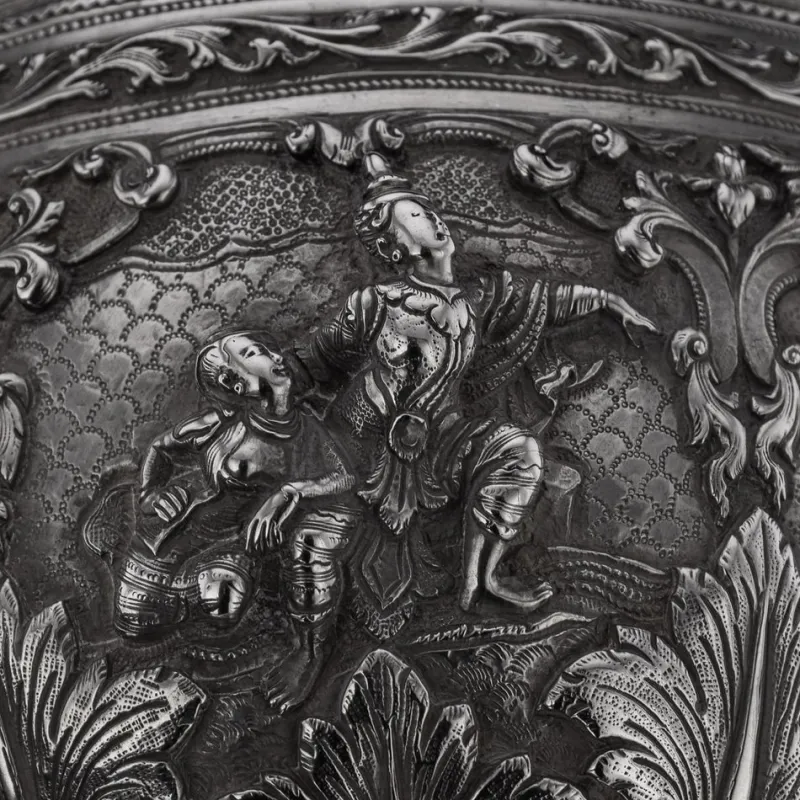 Outlet Pamono 19th Century Burmese Silver Thabeik Bowl, 1880s