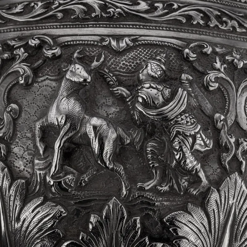 Outlet Pamono 19th Century Burmese Silver Thabeik Bowl, 1880s