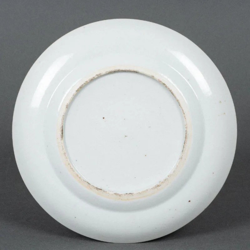 New Pamono 19th Century Canton Porcelain Plate with Floral and Butterfly Decor