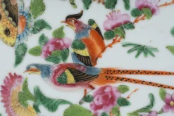 New Pamono 19th Century Canton Porcelain Plate with Floral and Butterfly Decor