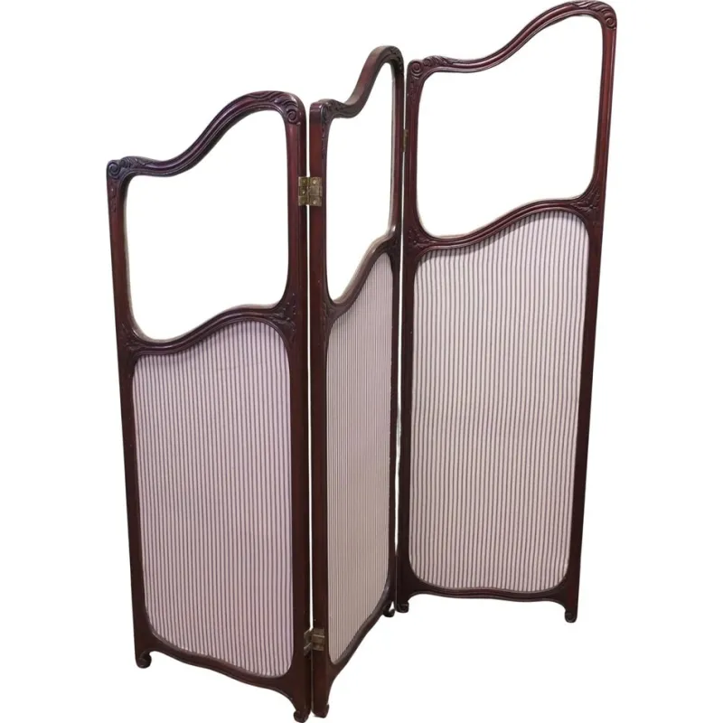 Discount Pamono 19th Century Carved Upholstered Dressing Screen