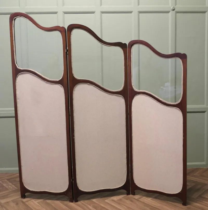 Discount Pamono 19th Century Carved Upholstered Dressing Screen