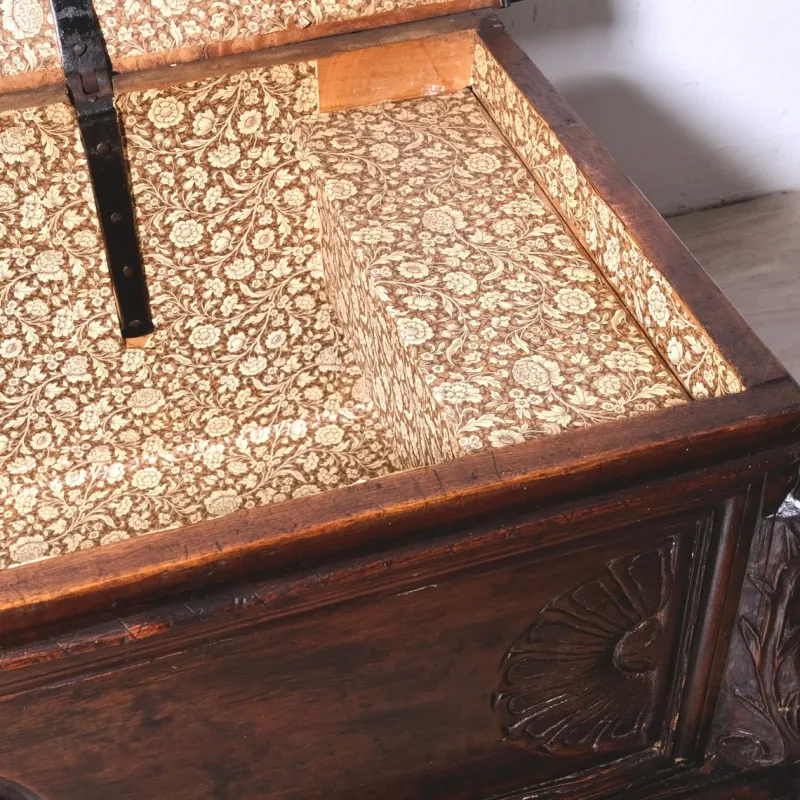 Hot Pamono 17th Century Carved Walnut Chest, Italy, 1890s