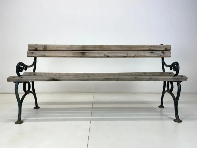 Hot Pamono 19th Century Cast Iron and Wood Bench