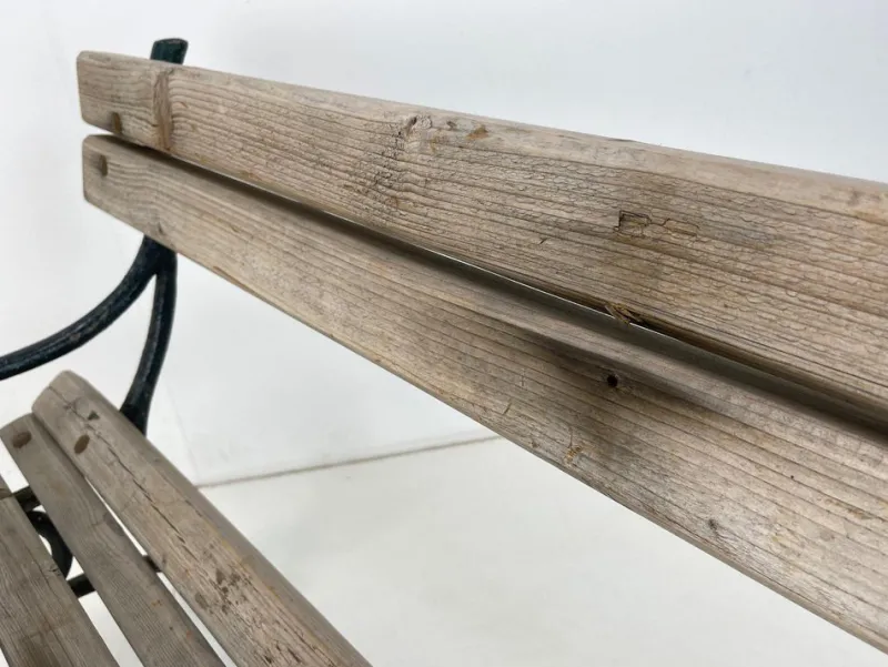 Hot Pamono 19th Century Cast Iron and Wood Bench