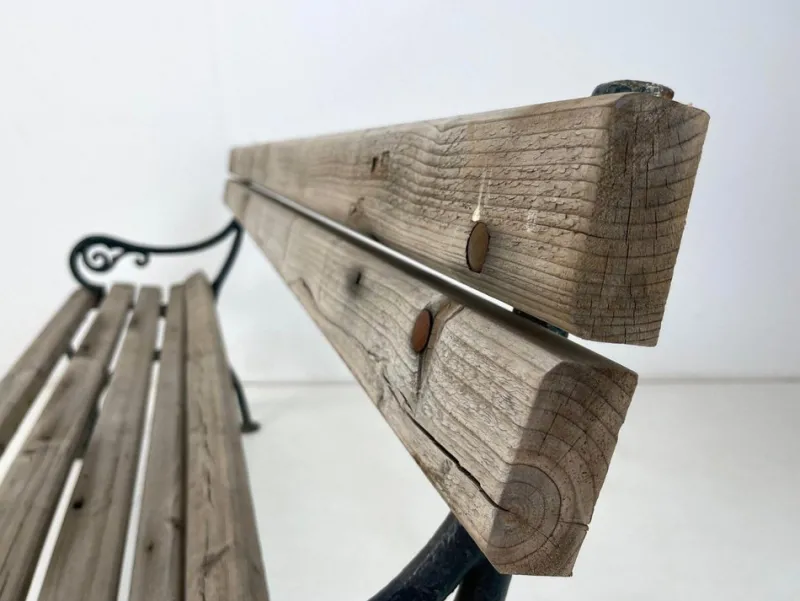 Hot Pamono 19th Century Cast Iron and Wood Bench
