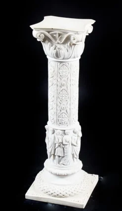 Pamono 20th Century Composition Marble Bust of Apollo on Pedestal, Set of 2><noscript><img width=