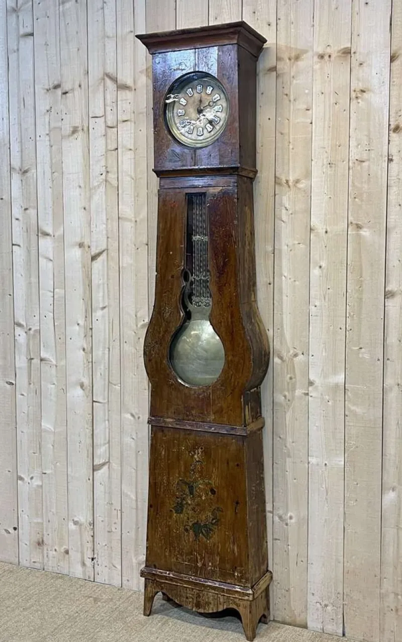 Pamono 19th Century Comtoise Clock in Fir with Enameled Figures> Clocks