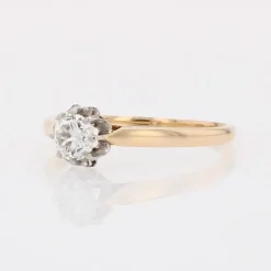 Best Pamono 20th Century Diamond 18 Karat Yellow Gold Solitaire Ring