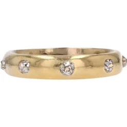 Pamono 20th Century Diamonds 18 Karat Yellow Gold Wedding Ring> Rings