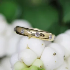 Pamono 20th Century Diamonds 18 Karat Yellow Gold Wedding Ring><noscript><img width=
