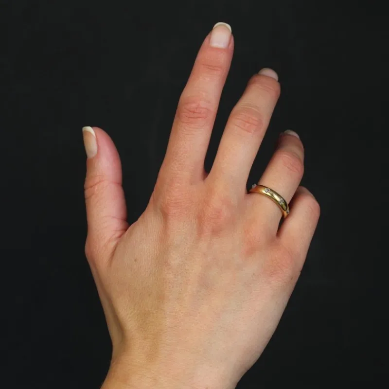 Pamono 20th Century Diamonds 18 Karat Yellow Gold Wedding Ring> Rings