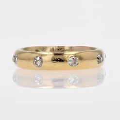Pamono 20th Century Diamonds 18 Karat Yellow Gold Wedding Ring><noscript><img width=