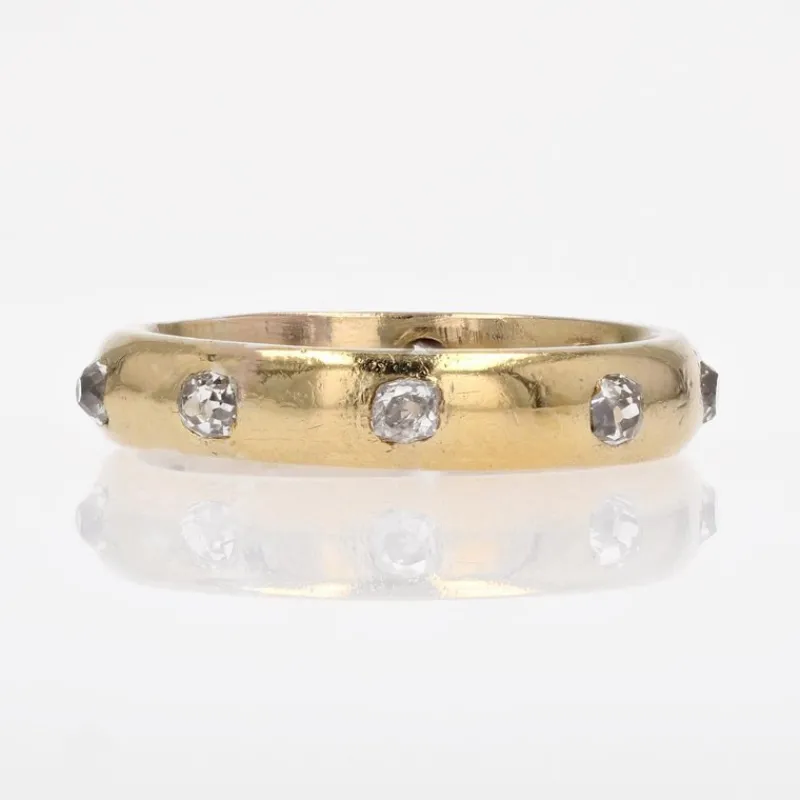 Pamono 20th Century Diamonds 18 Karat Yellow Gold Wedding Ring> Rings