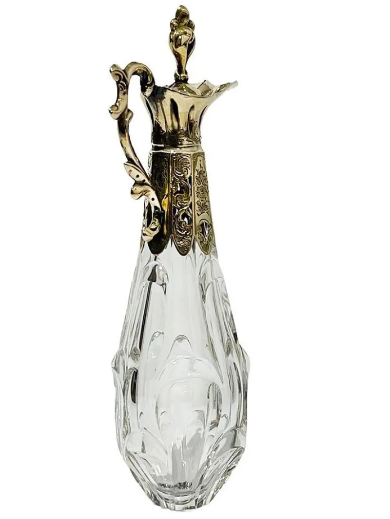Pamono 19th Century Dutch Crystal & Gold Scent Perfume Bottle, 1860s> Bottles, Carafes & Jugs