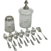 Discount Pamono 19th Century Dutch Crystal & Silver Sugar Bowl & Spoon Vase Set, Set of 14