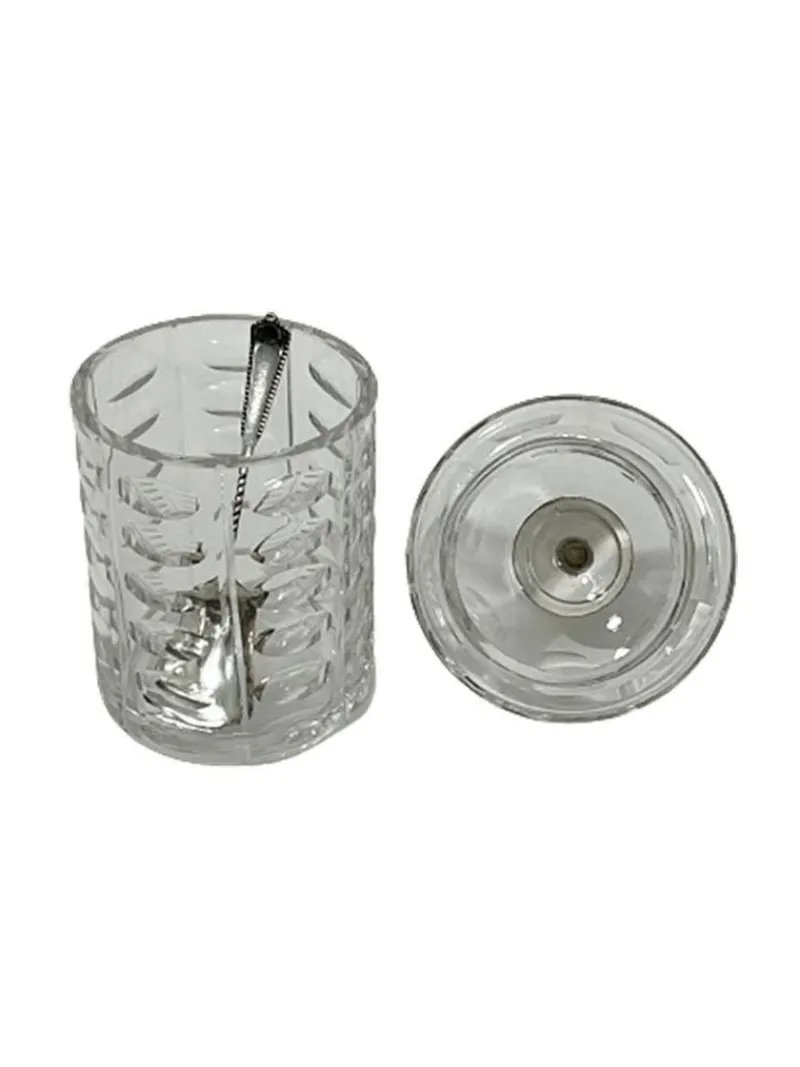 Discount Pamono 19th Century Dutch Crystal & Silver Sugar Bowl & Spoon Vase Set, Set of 14