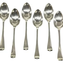Discount Pamono 18th Century Dutch Haags Lofje Silver Spoons, The Hague, 1758, Set of 6