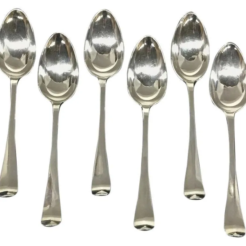 Discount Pamono 18th Century Dutch Haags Lofje Silver Spoons, The Hague, 1758, Set of 6