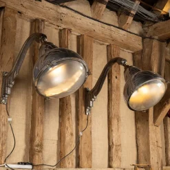Pamono 20th Century Dutch Polished Metal Outdoor Lamps, 1920s, Set of 2> Garden Lighting