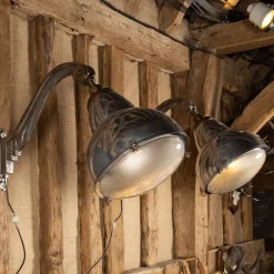 Pamono 20th Century Dutch Polished Metal Outdoor Lamps, 1920s, Set of 2><noscript><img width=
