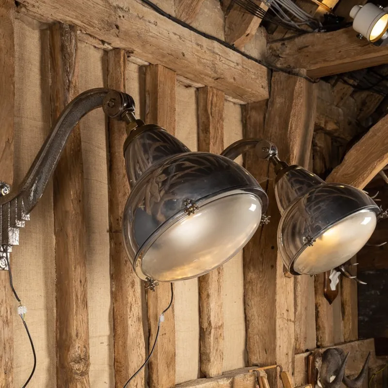 Pamono 20th Century Dutch Polished Metal Outdoor Lamps, 1920s, Set of 2> Garden Lighting