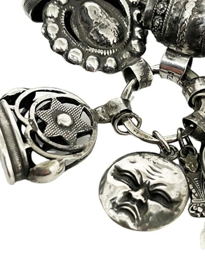 Sale Pamono 19th Century Dutch Silver Chatelaine with 4 Cachets and Charms
