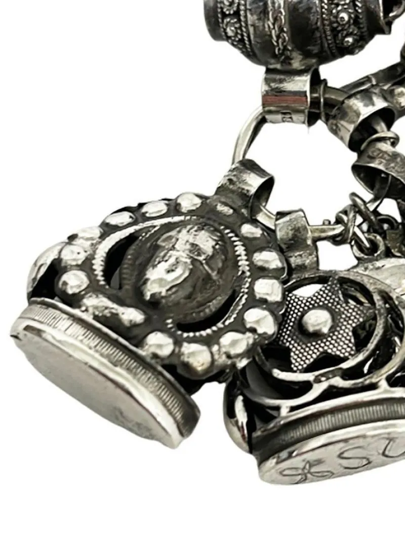 Sale Pamono 19th Century Dutch Silver Chatelaine with 4 Cachets and Charms