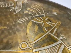 Hot Pamono 20th Century Egyptian Handmade Brass Decorative Wall Plate