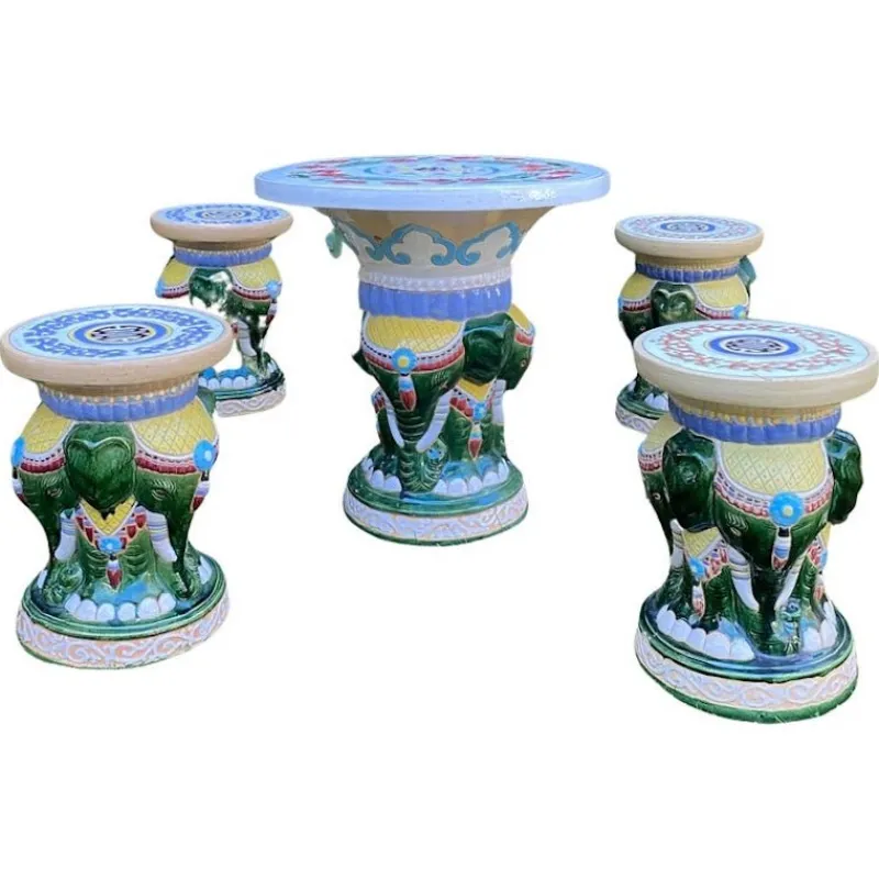 Discount Pamono 20th Century Elephant Garden or Patio Seating, Set of 5
