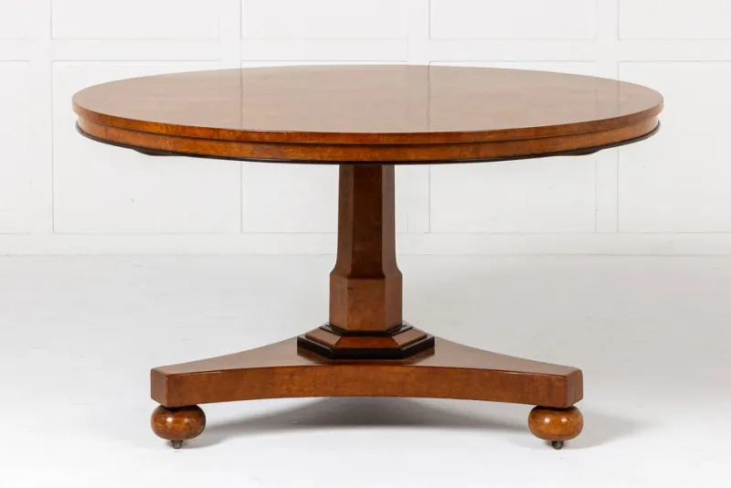 Pamono 19th Century English Burr Elm Centre Table> Console Tables