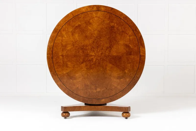 Pamono 19th Century English Burr Elm Centre Table> Console Tables