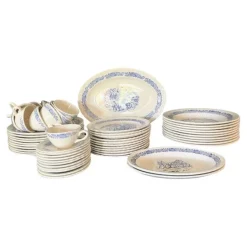 Pamono 19th Century English Ironstone Dinner Set, 1880s, Set of 58> Dinner Plates & Bowls