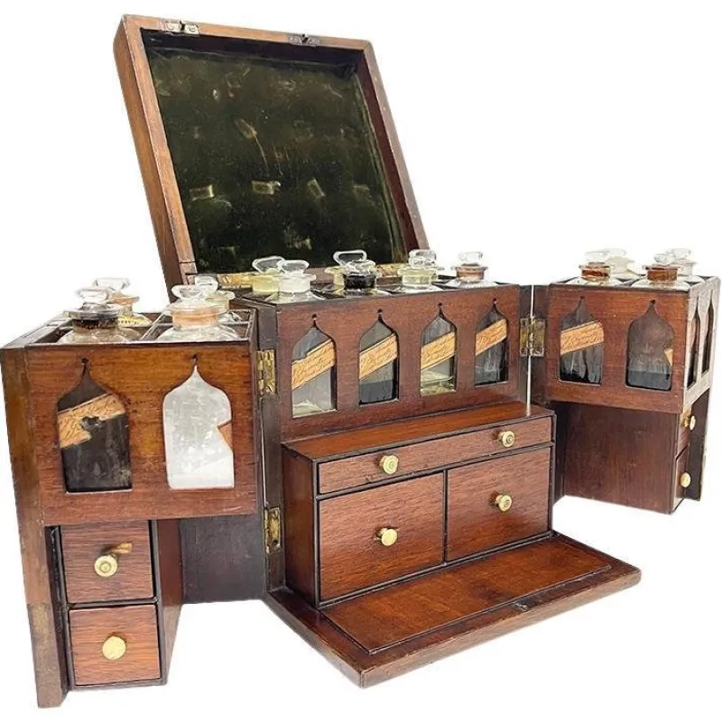 Pamono 19th Century English Medicine Chest by Clay & Abraham, Liverpool> Dressers, Commodes & Chests