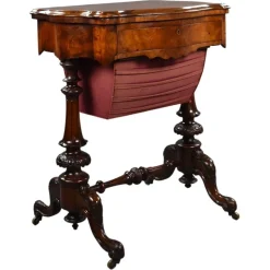Outlet Pamono 19th Century English Victorian Burr Walnut Games Table, 1860s