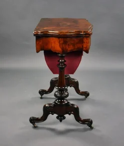 Outlet Pamono 19th Century English Victorian Burr Walnut Games Table, 1860s
