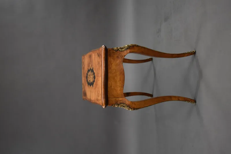 Pamono 19th Century English Victorian Burl Walnut and Marquetry Inlaid Card Table, 1860s> Game Tables
