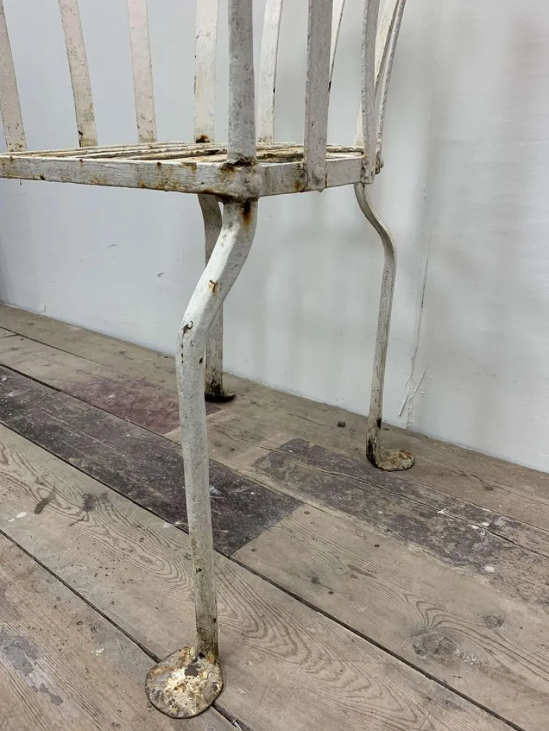 Discount Pamono 19th Century English Wrought Iron Garden Chair with Rounded Back