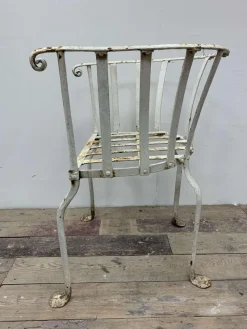 Discount Pamono 19th Century English Wrought Iron Garden Chair with Rounded Back
