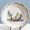 Clearance Pamono 18th Century Faience Town with Bridge Plate from Nevers