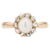 Pamono 19th Century Fine Pearl Diamonds 18 Karat Yellow Gold Daisy Ring> Rings