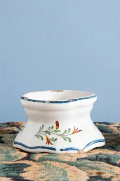 Hot Pamono 18th Century Floral Salt Pigs from Rouen Faience, Set of 2