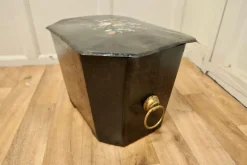 New Pamono 19th Century Folk Art Barge Wear Toleware Log Box, 1880s