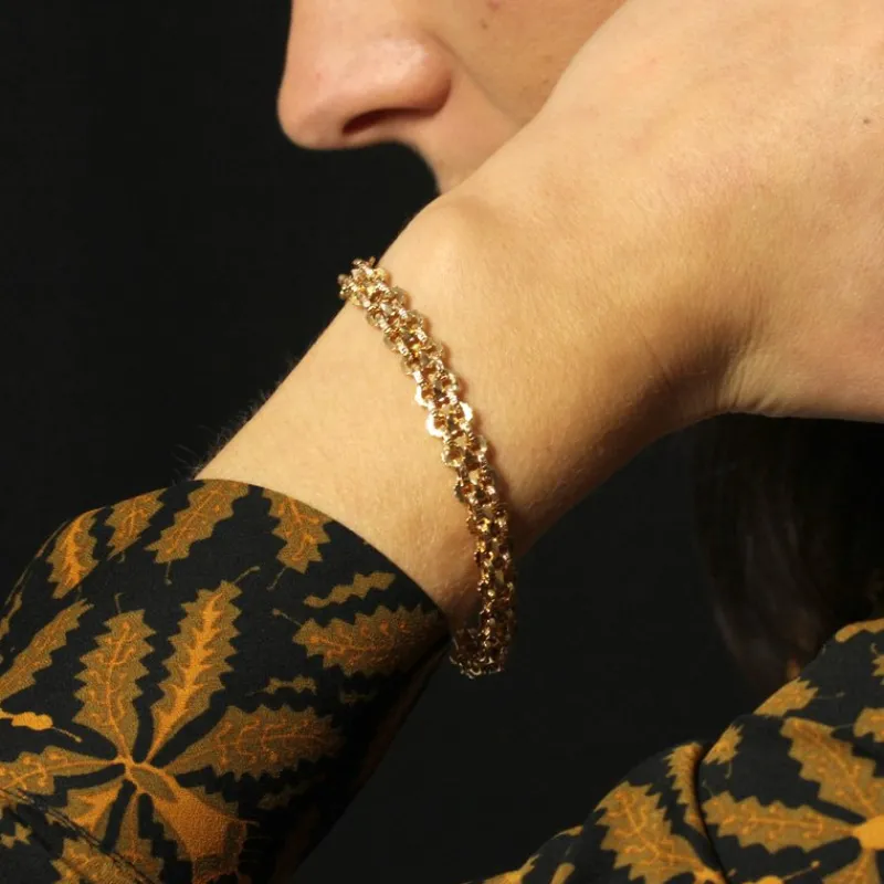 Pamono 20th Century French 18 Karat Yellow Gold Double Row Bracelet> Bracelets
