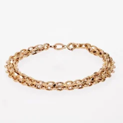 Pamono 20th Century French 18 Karat Yellow Gold Double Row Bracelet><noscript><img width=