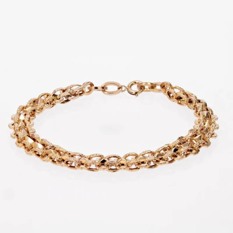 Pamono 20th Century French 18 Karat Yellow Gold Double Row Bracelet> Bracelets
